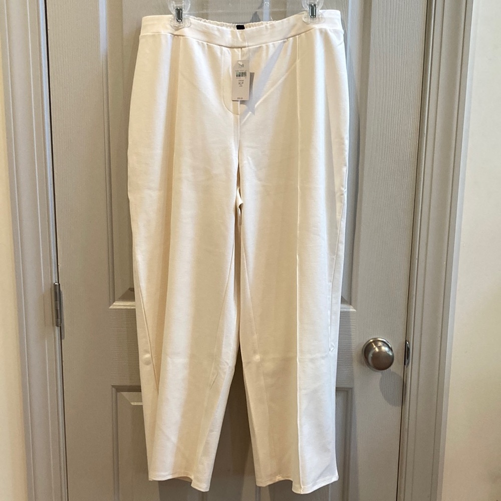 J. Jill Cream/Off-White Straight-Leg Pants